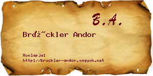 Brückler Andor névjegykártya